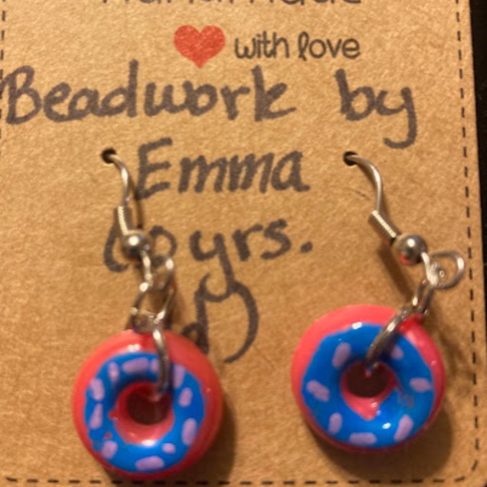 Handmade donut earrings